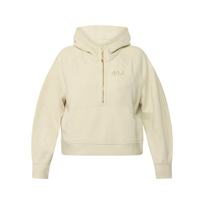 LIMITED EDITION Phi Mu lululemon Scuba Oversized Half-Zip Hoodie - Ivory & Gold