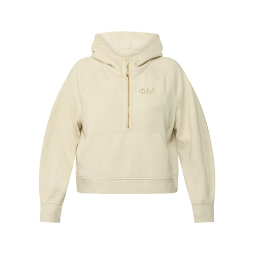LIMITED EDITION Phi Mu lululemon Scuba Oversized Half-Zip Hoodie - Ivory & Gold