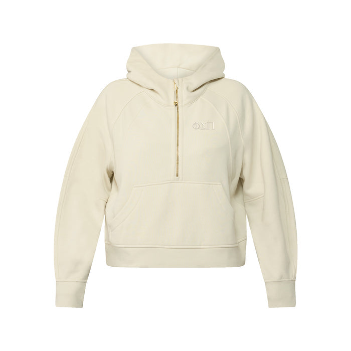 LIMITED EDITION Phi Sigma Pi lululemon Scuba Oversized Half-Zip Hoodie - Ivory & Gold