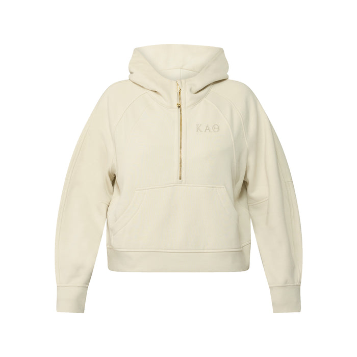 LIMITED EDITION Phi Sigma Sigma lululemon Scuba Oversized Half-Zip Hoodie - Ivory & Gold