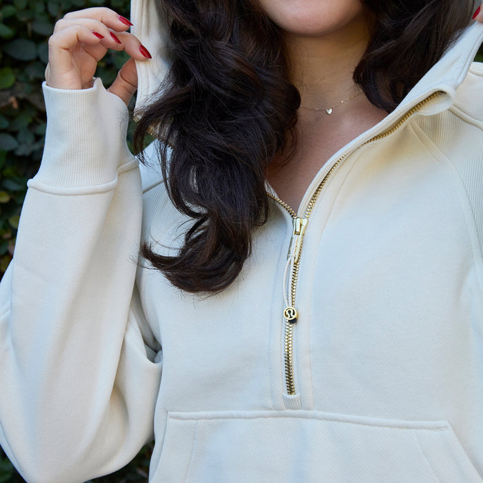 LIMITED EDITION Tau Beta Sigma lululemon Scuba Oversized Half-Zip Hoodie - Ivory & Gold