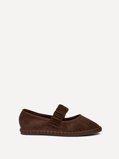 Lorella Brown Faux Suede Mary Jane Pumps