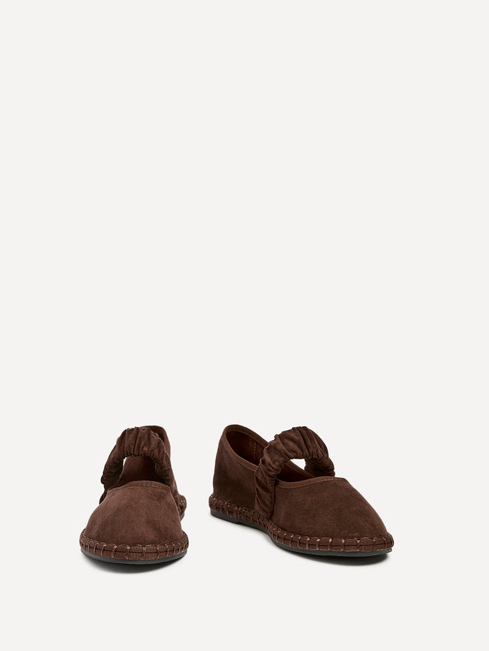Lorella Brown Faux Suede Mary Jane Pumps