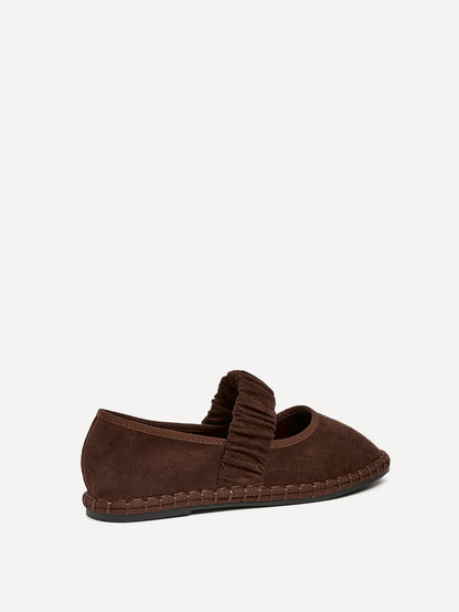 Lorella Brown Faux Suede Mary Jane Pumps