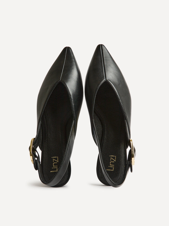 Lorna Black Faux Leather Ballet Flats
