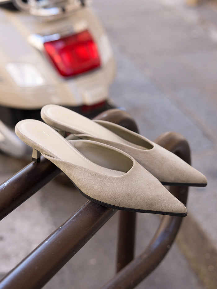 Marissa Taupe Mule Heels