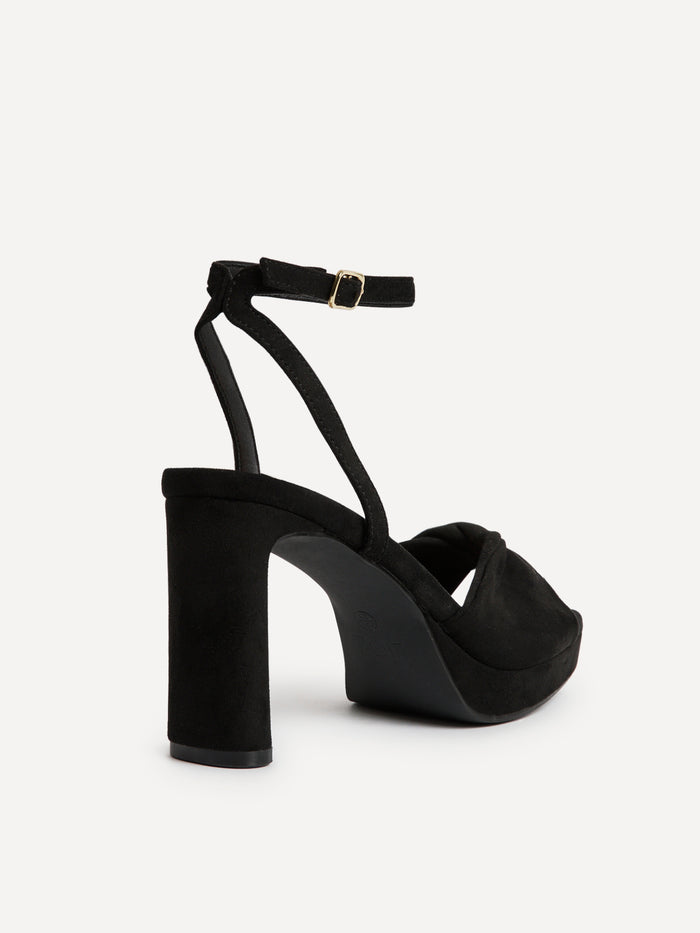 Mavie Black Platform Heeled Sandals