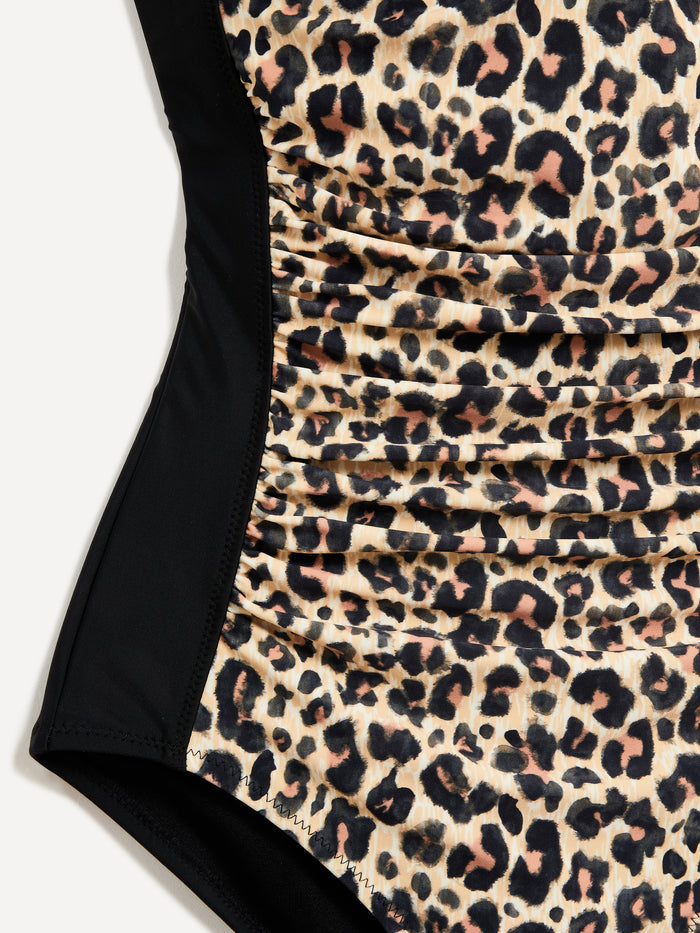 Miami Leopard Ruched Tummy Control Swimsuit