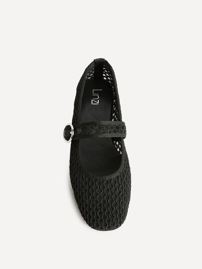 Monaco Black Mesh Mary Jane Pumps