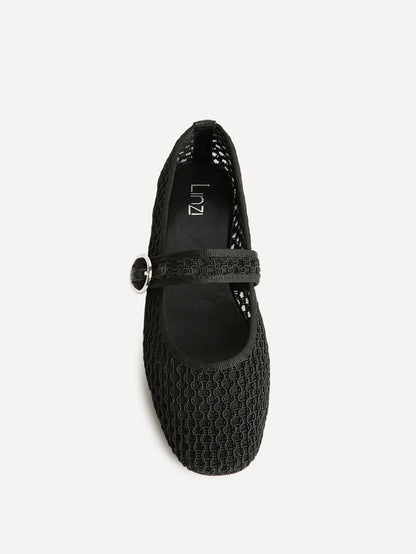 Monaco Black Mesh Mary Jane Pumps