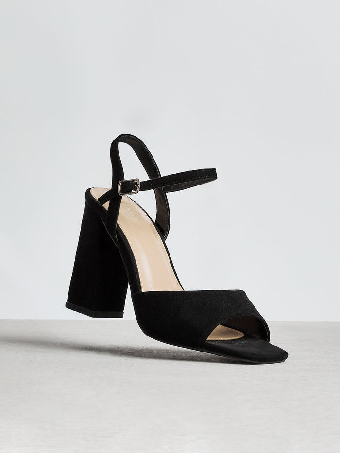 Monroe Wide Fit Black Block Heels