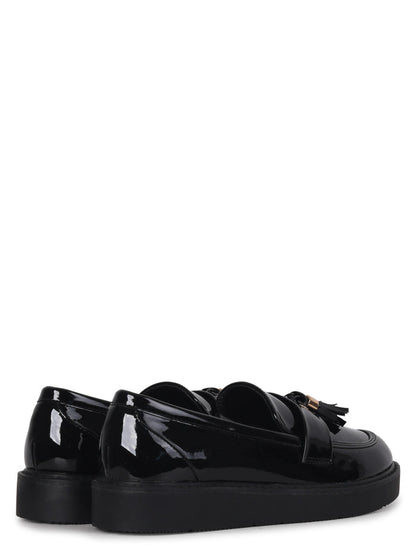 Naomi Wide Fit Black Patent Loafers