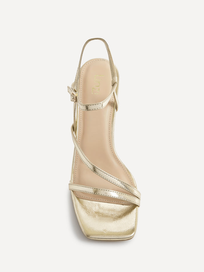 Nicole Gold Strappy Heels