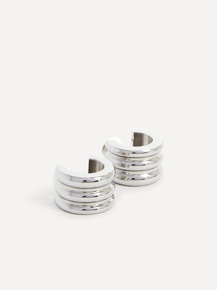 Noa Small Silver Hoop Earrings