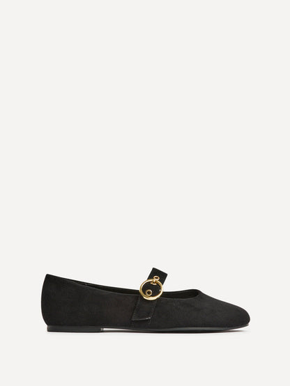 Nova Wide Fit Black Mary Jane Flats
