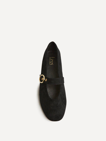Nova Wide Fit Black Mary Jane Flats