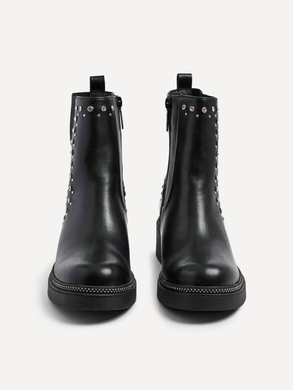 Optic Black Diamante Chelsea Boots