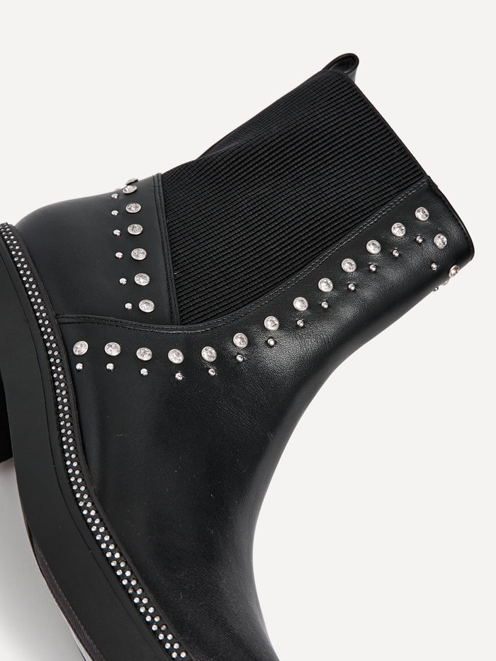 Optic Black Diamante Chelsea Boots
