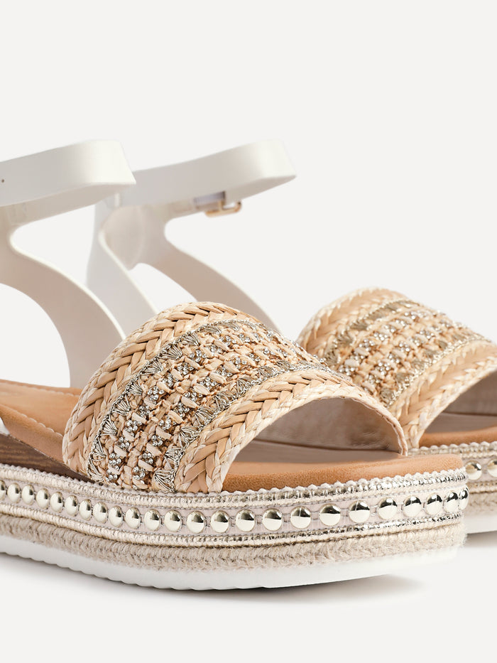 Opulant Gold Espadrille Flatform Sandals