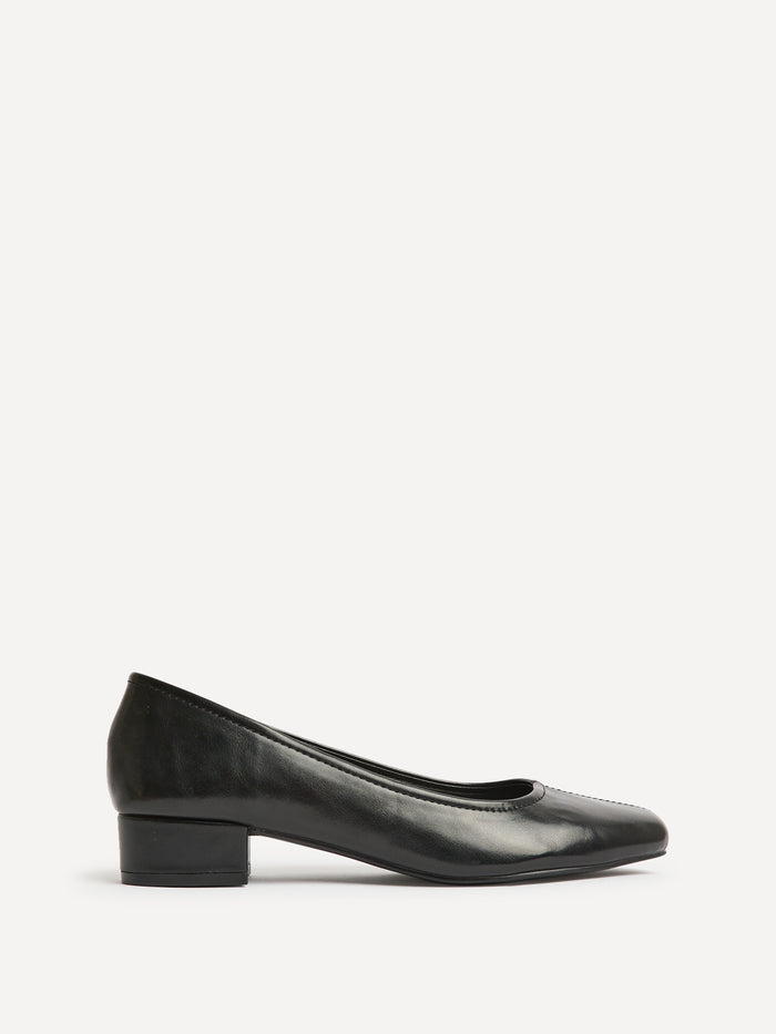 Origin Black Low Block Court Heels