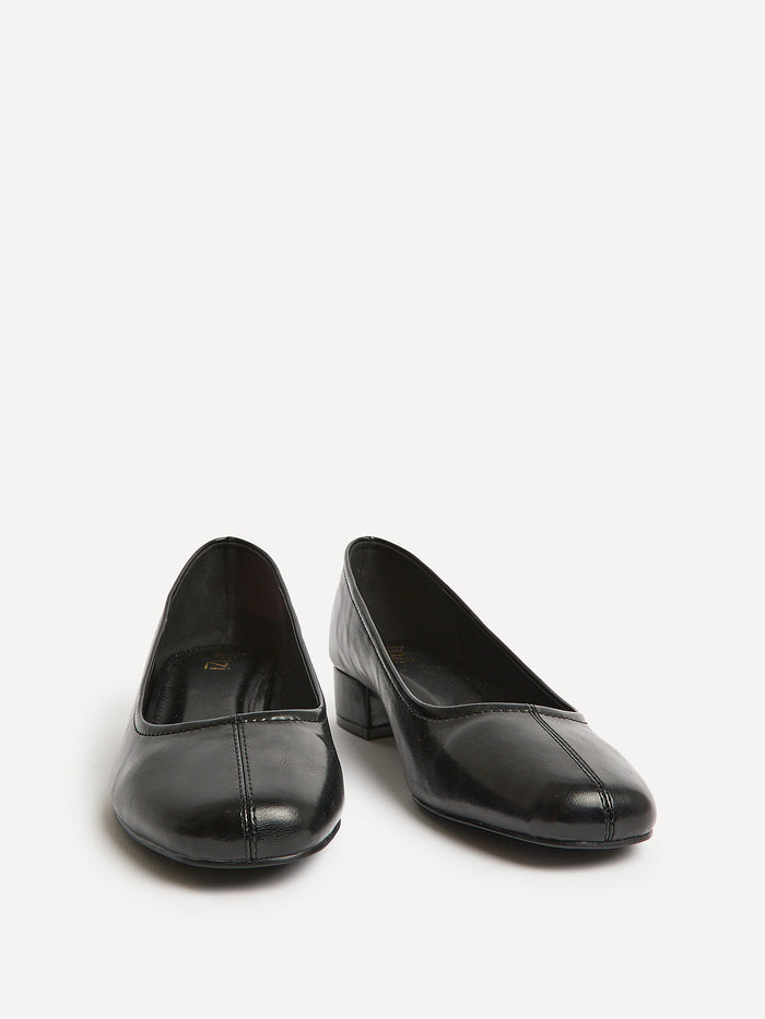 Origin Black Low Block Court Heels