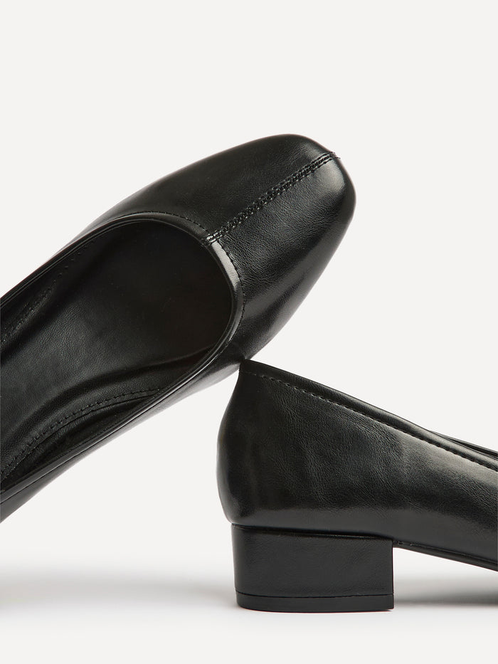 Origin Black Low Block Court Heels