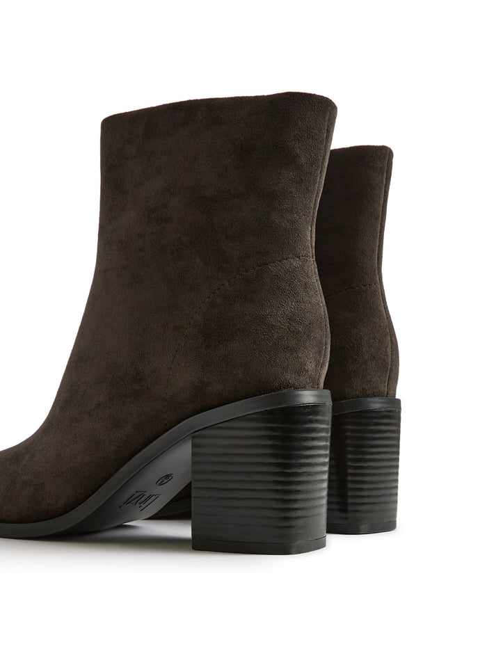 Orlando Grey Block Heeled Ankle Boots