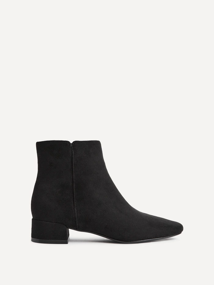 Outline Black Faux Suede Ankle Boots