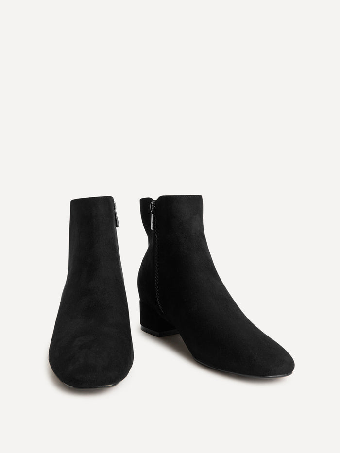 Outline Black Faux Suede Ankle Boots