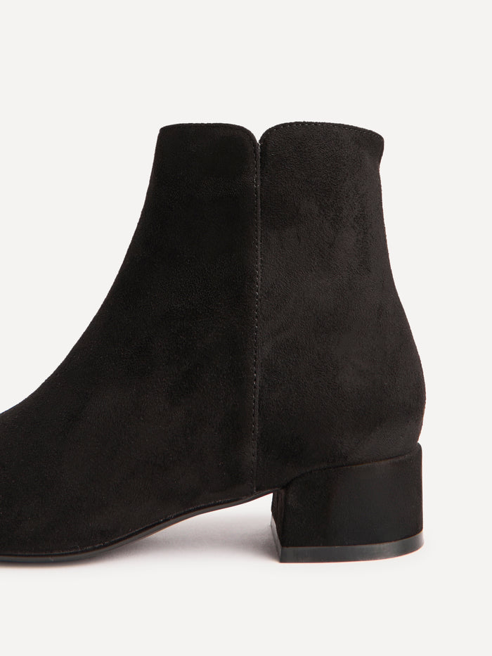 Outline Black Faux Suede Ankle Boots