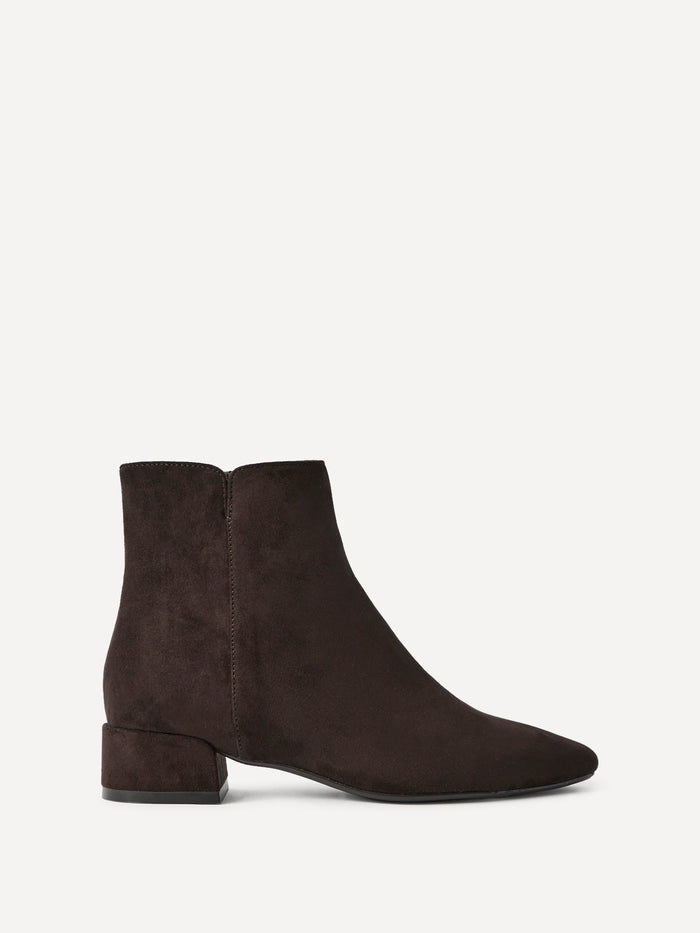 Outline Brown Faux Suede Ankle Boots