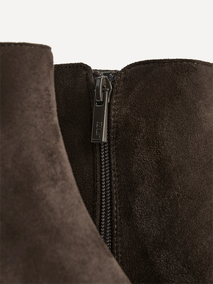 Outline Brown Faux Suede Ankle Boots