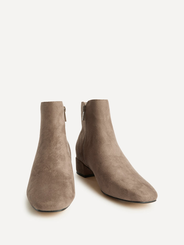 Outline Mocha Faux Suede Ankle Boots
