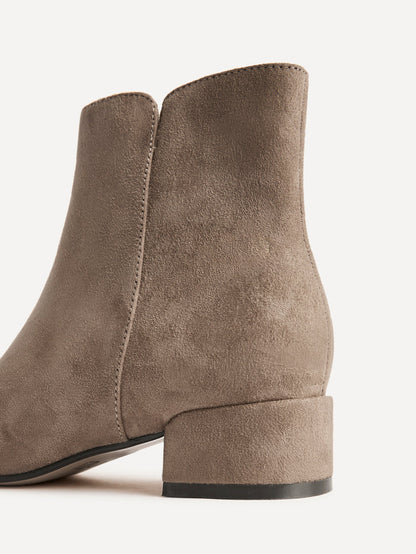 Outline Mocha Faux Suede Ankle Boots