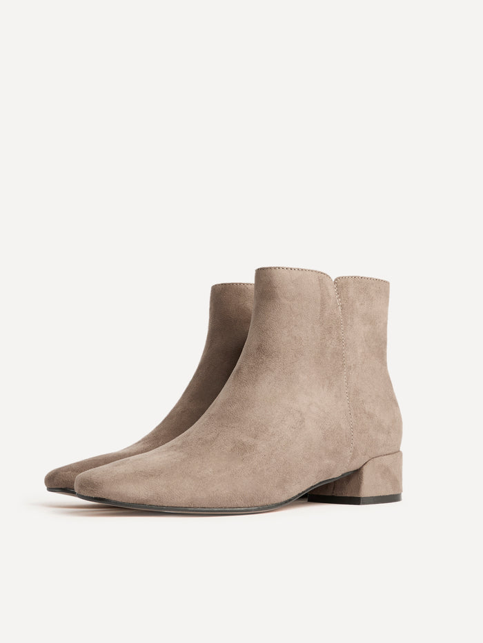 Outline Mocha Faux Suede Ankle Boots