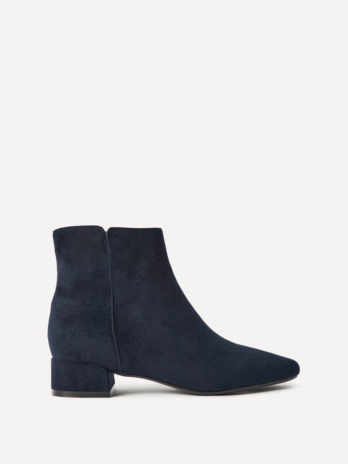 Outline Navy Faux Suede Ankle Boots