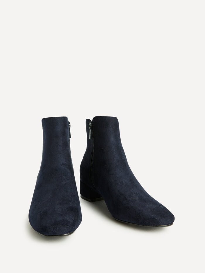 Outline Navy Faux Suede Ankle Boots