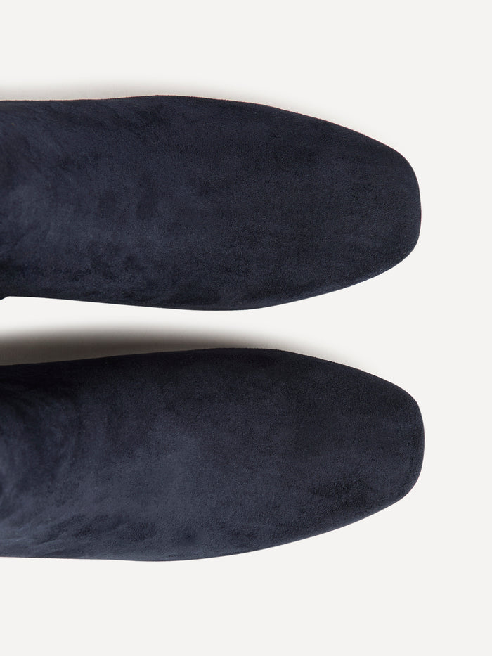 Outline Navy Faux Suede Ankle Boots