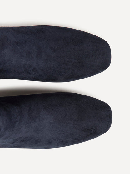 Outline Navy Faux Suede Ankle Boots