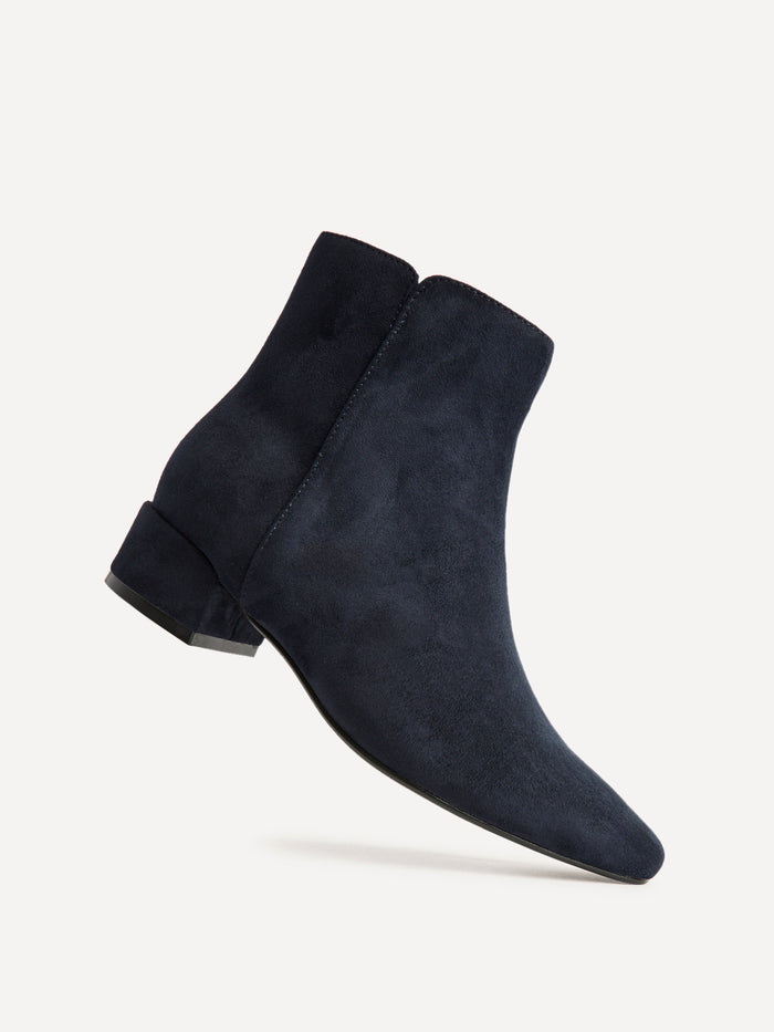 Outline Navy Faux Suede Ankle Boots