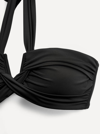 Palma Black Bandeau High Waisted Bikini