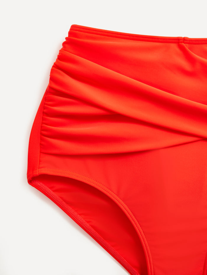 Palma Tangerine Bandeau High Waisted Bikini