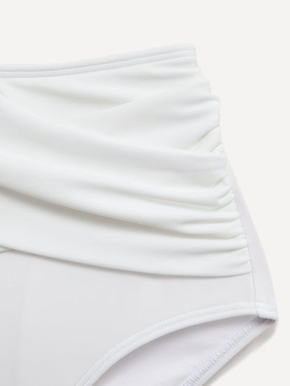 Palma White Bandeau High Waisted Bikini
