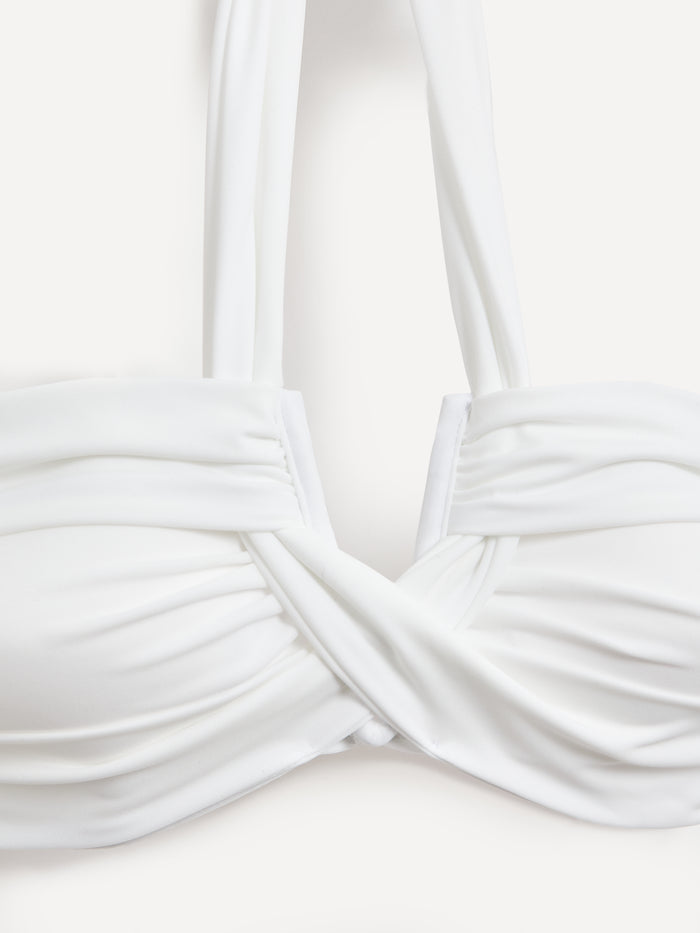 Palma White Bandeau High Waisted Bikini
