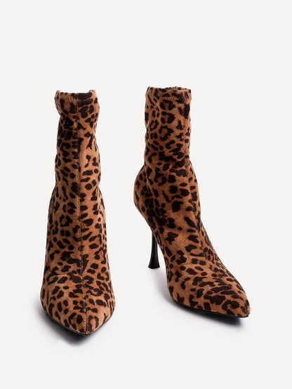 Pantha Leopard Sock Ankle Boots