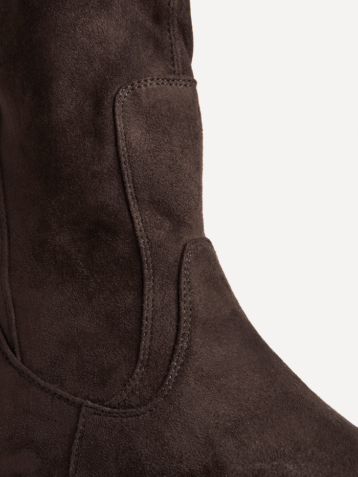 Peggy Brown Faux Suede Mid-Length Chelsea Boots