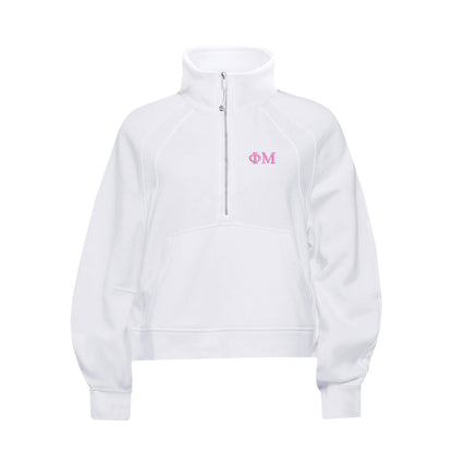 Phi Mu lululemon Scuba Oversized FUNNEL-Neck Half Zip - White