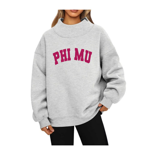 Phi Mu Mock Neck Sweatshirt