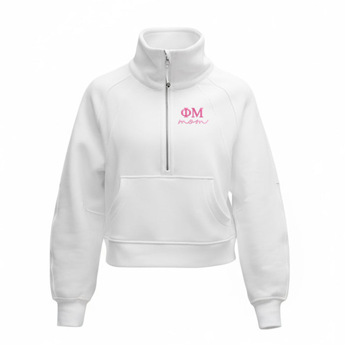 Phi Mu MOM lululemon Scuba Oversized Funnel-Neck Half Zip - White