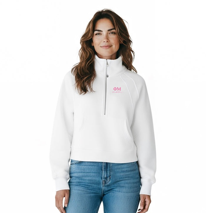 Phi Mu MOM lululemon Scuba Oversized Funnel-Neck Half Zip - White